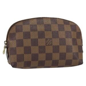 LOUIS VUITTON Damier Ebene Pochette Cosmetic PM Pouch N47516 LV Auth 152666